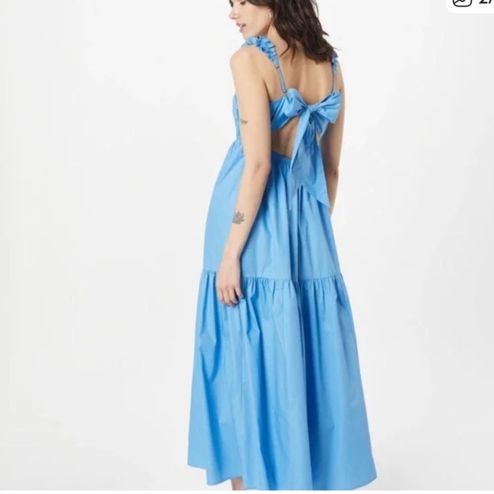 Abercrombie and fitch XL Light Blue Ruched Strap Maxi Dress - Picture 2 of 16